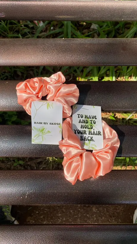Peach scrunchie