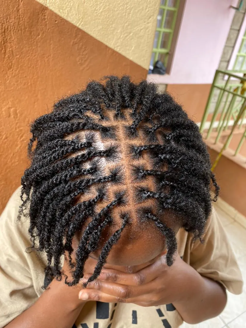 Natural hair twist-out